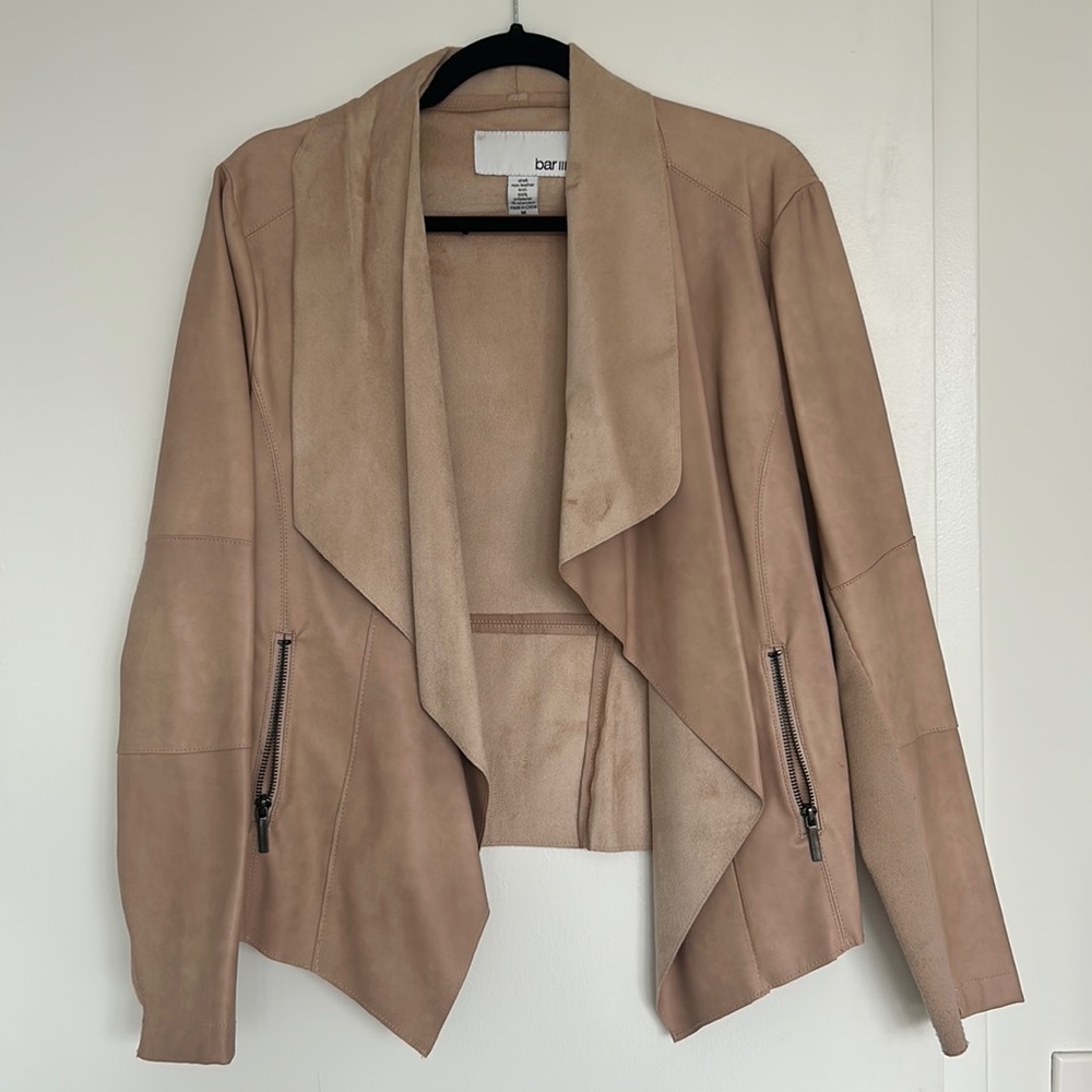 Bar III pink faux leather jacket